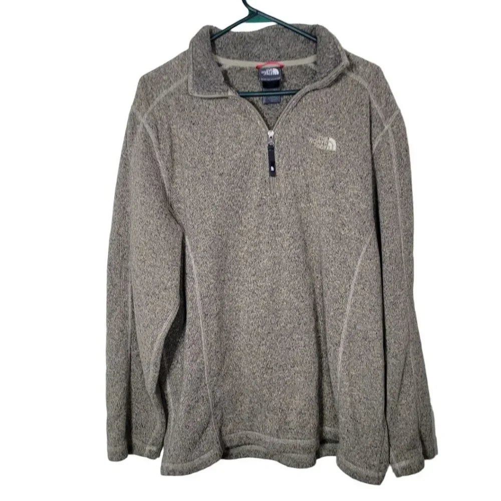 The North Face Pullover Sweatshirt Mens Large Quarter Zip Collar Long Warm Thick